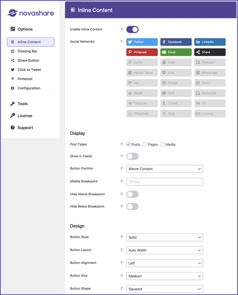 Novashare v1.5.6 - WordPress 社交分享插件-1